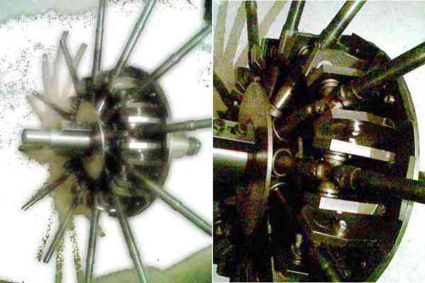 Вид на наклонный диск,хорошо видны концы маятников с 201-ми подшипниками